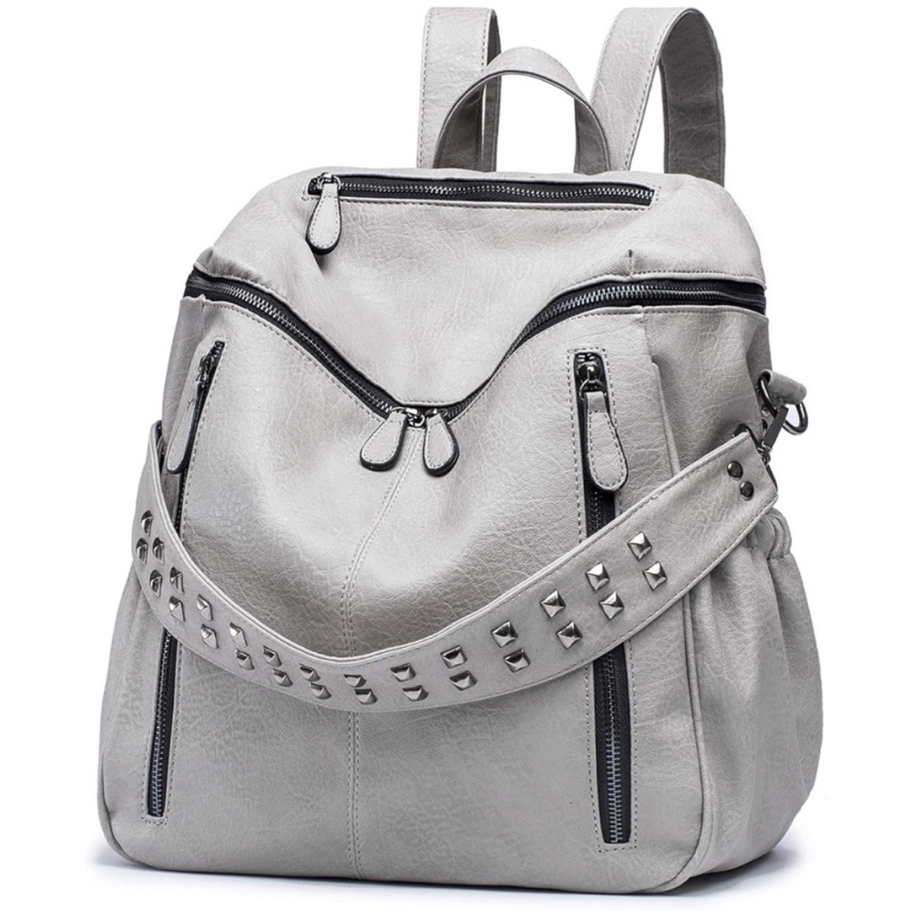New Vegan Leather Backpack Purse Soft Leather Convertible Laptop Bag